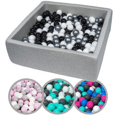 Bällepool mit 300 Bällen quadratisch 90x90cm